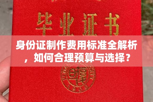 秦汉身份证制作费用标准全解析，如何合理预算与选择？