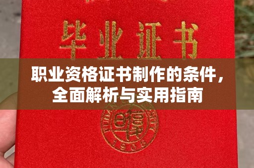 秦汉职业资格证书制作的条件，全面解析与实用指南