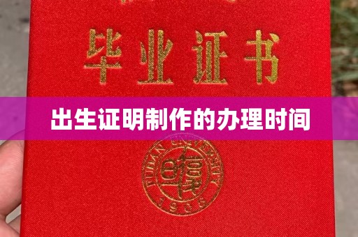 秦汉出生证明制作的办理时间